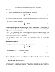 First order equations with constant coefficients