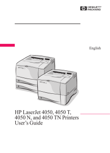 HP LaserJet 4050, 4050 T, 4050 N, and 4050 TN Printers User`s Guide