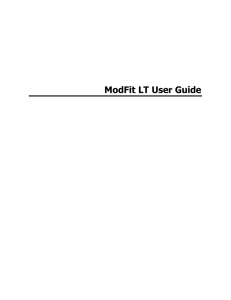 ModFit LT User Guide - Verity Software House