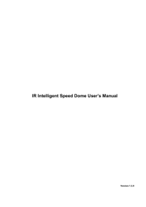 IR Intelligent Speed Dome User`s Manual