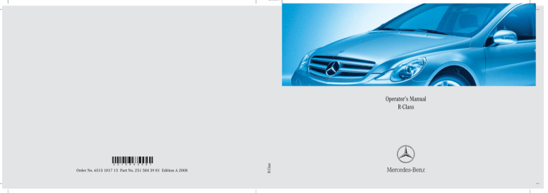 Operator`s Manual R-Class - Mercedes-Benz