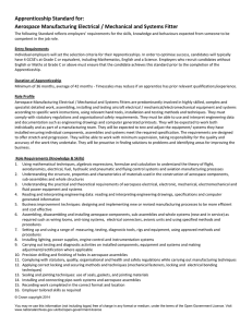 Apprenticeship Standard for: Aerospace Manufacturing Electrical