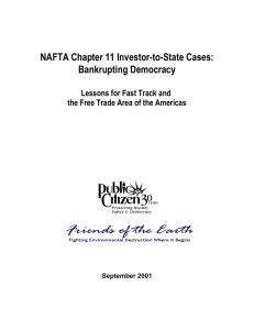 NAFTA Chapter 11 Investor-to-State Cases