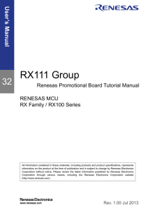 Renesas Promotional Board for RX111 Tutorial
