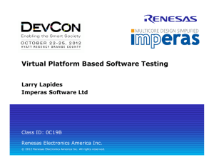 Imperas Paper at Renesas DevCon 2012 Virtual Platform Based