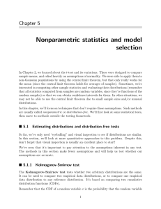 Nonparametric statistics and model selection