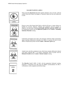 Hazard Warning Labels - Johns Hopkins University