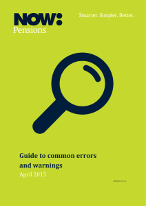 Guide to common errors and warnings