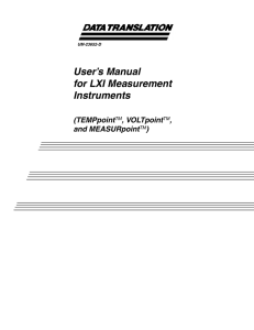 User`s Manual for LXI Measurement Instruments