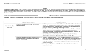 Graduate Thesis Expectations Thesis Self