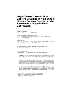 Depth versus breadth: How content coverage in high school science