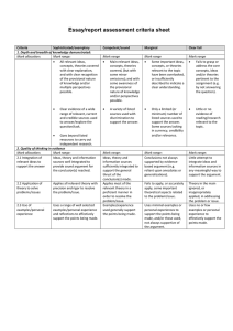Essay/report assessment criteria sheet