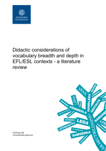 Didactic considerations of vocabulary breadth and depth in