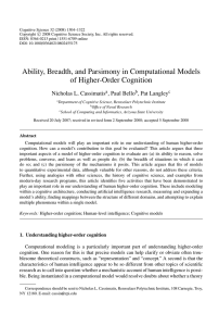 Ability, Breadth, and Parsimony in Computational Models of Higher