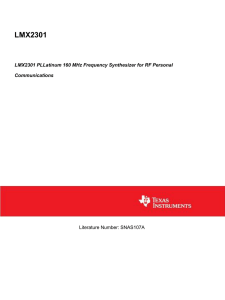 LMX2301 PLLatinum 160 MHz Frequency