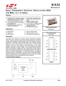 Si532 Revision D Data Sheet -- Dual Frequency Crystal Oscillator