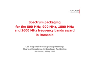 Spectrum packaging for the 800 MHz, 900 MHz, 1800 MHz