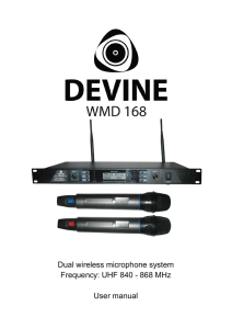 Dual wireless microphone system Frequency: UHF 840