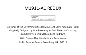 Drawings of the Government Model M1911-A1 Semi - BRL-CAD