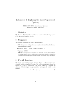 Laboratory 2: Exploring the Basic Properties of Op-Amp