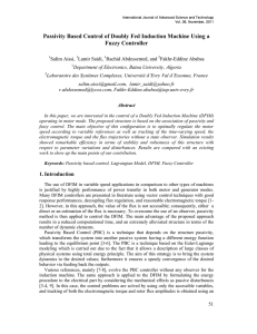 Passivity Based Control of Doubly Fed Induction Machine