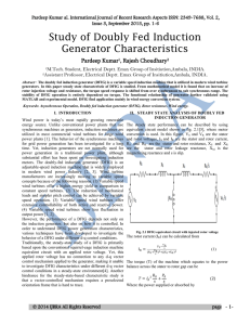 Study of Doubly Fed Induction Generator Characteristics