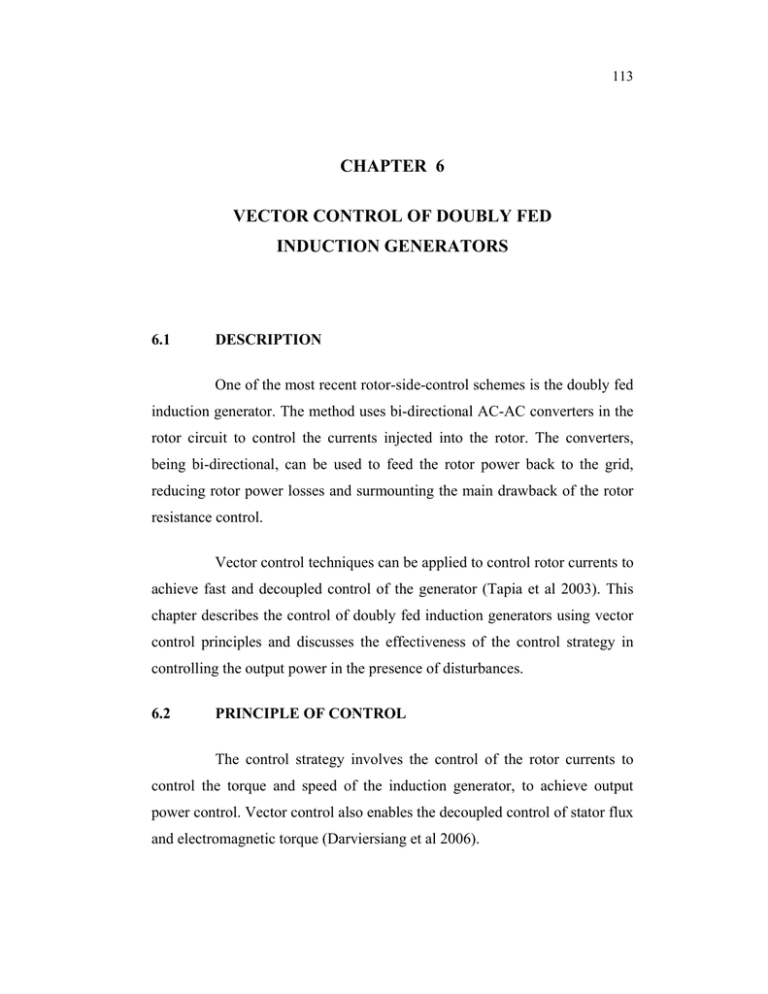 chapter 6 vector control of doubly fed induction