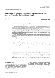 Comparison of Electrical Equivalent Circuits of Human Tooth used