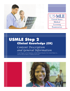 Step 2 CK Content Description - United States Medical Licensing