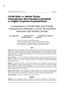 CK-MB Kütle ve Aktivite Ölçüm Yöntemlerinin Akut Miyokard
