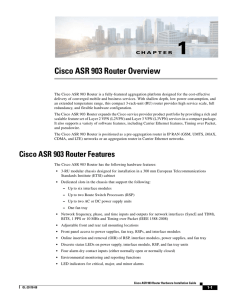 Cisco ASR 903 Series Aggregation Services Router Overview