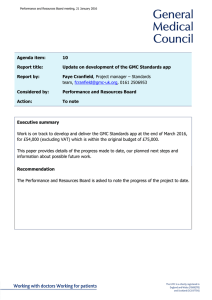 Update on development of the GMC Standards app