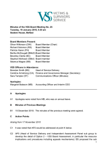 Minutes of the VSS Board Meeting No. 25 Tuesday, 19 January