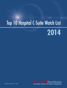 2014 Top 10 Hospital C-Suite Watch List Update (January 2014)