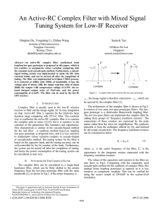 An Active-RC Complex Filter with Mixed Signal Tuning System for