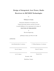 Design of Integrated, Low Power, Radio Receivers in