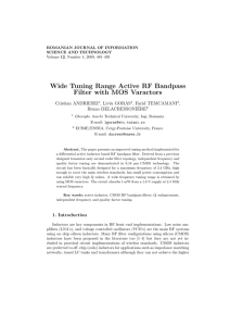 Wide Tuning Range Active RF Bandpass Filter with MOS