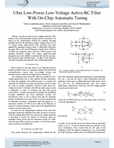 Ultra Low-Power Low-Voltage Active-RC Filter With On