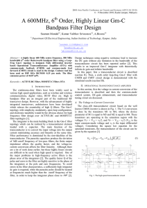 A 600MHz, 6 Order, Highly Linear Gm