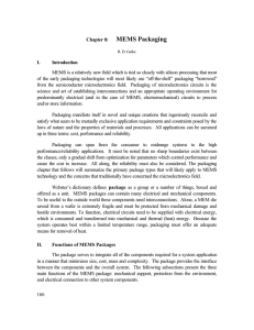 Chapter 8: MEMS Packaging