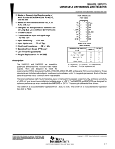 sn65175, sn75175 quadruple differential line receiver
