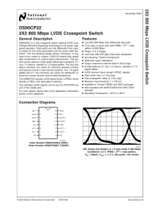DS90CP22 2X2 800 Mbps LVDS Crosspoint Switch
