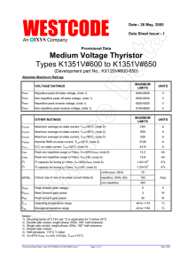 Medium Voltage Thyristor