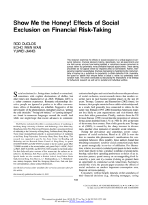 Effects of Social Exclusion on Financial Risk-Taking