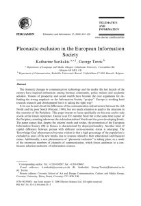 Pleonastic exclusion in the European Information Society
