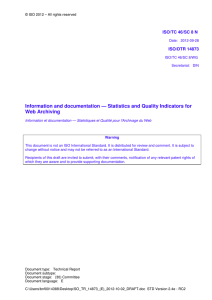 Draft Technical Report - International Internet Preservation Consortium