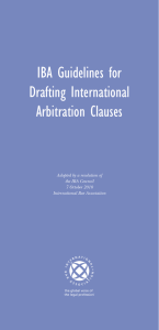 Guidelines for Drafting International Arbitration Clauses