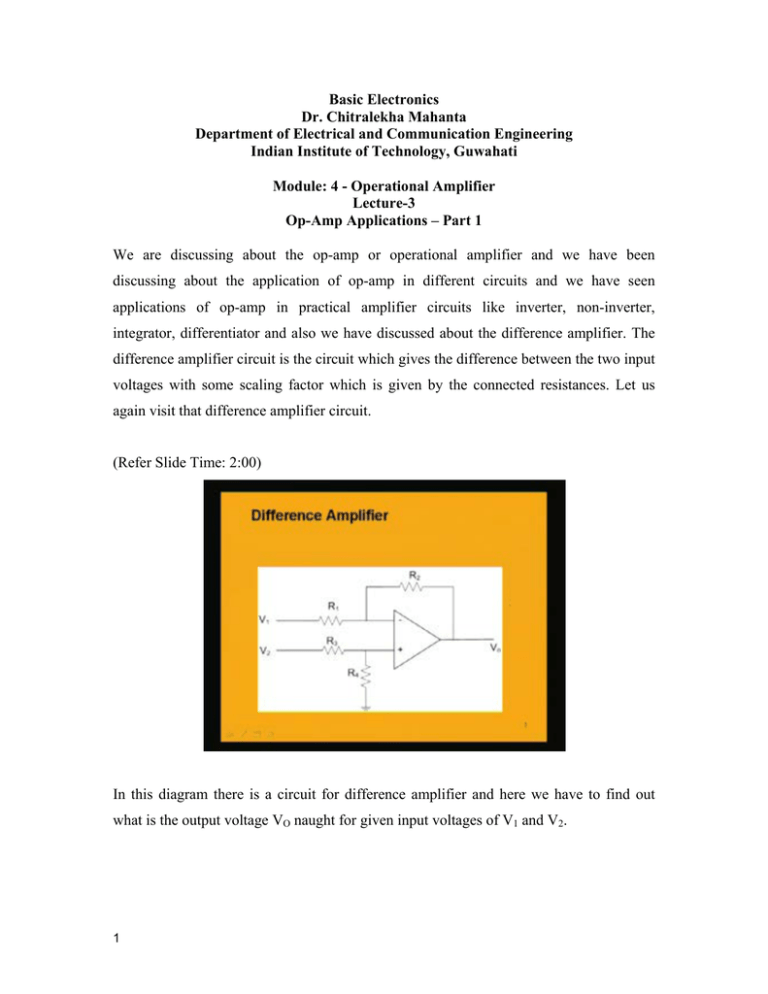 OpAmp Applications Part 1