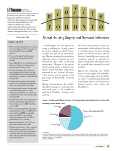 Profile Toronto-Rental Housing Supply and Demand