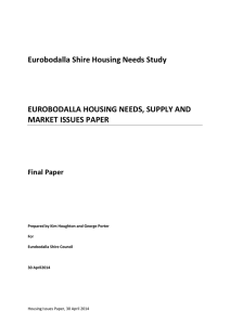 Eurobodalla Shire Housing Needs, Supply and Market Issues Paper